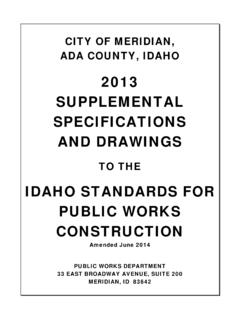 IDAHO STANDARDS FOR PUBLIC WORKS CONSTRUCTION