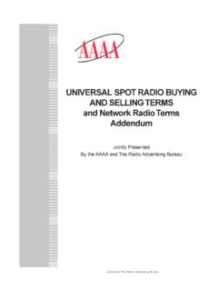 UNIVERSAL SPOT RADIO BUYING AND SELLING …