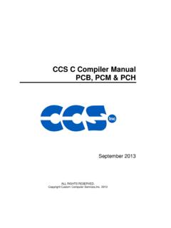 CCS C Compiler Manual PCB, PCM &amp; PCH