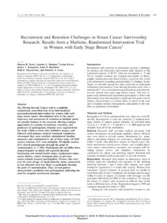 Recruitment and Retention Challenges in Breast Cancer ...