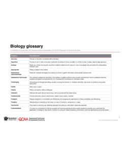 Biology glossary - Home [Queensland Curriculum and ...