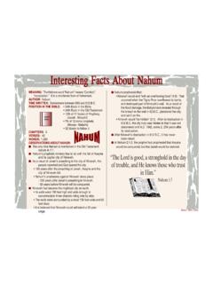 Interesting Facts About Nahum - Bible Charts