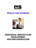 INDIVIDUAL SERVICE PLAN DEVELOPMENT AND …