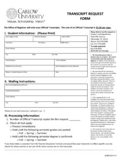 Official Transcript Request Form - Carlow University