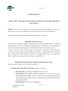 SCHEDA TECNICA (d.lgs. n. 65/2017 Istituzione del sistema ...