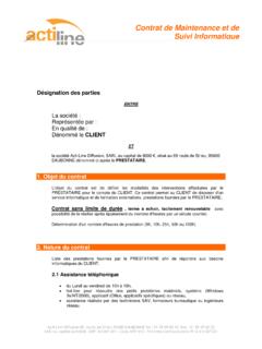 Contrat de Maintenance et de Suivi ... - acti-line.com