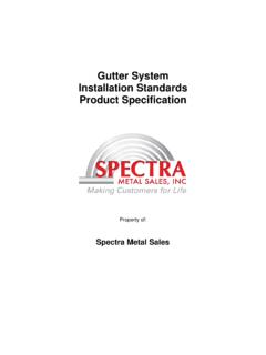 Gutter System Installation Standards Product Specification