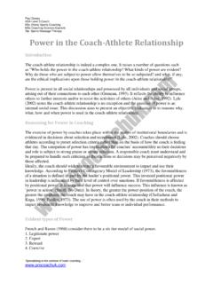 Power in the Coach-Athlete Relationship - …