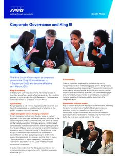 Corporate Governance and King III