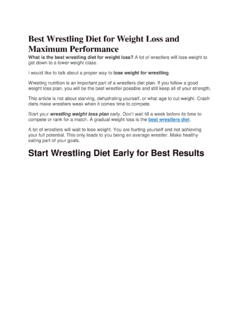 Best Wrestling Diet for Weight Loss and Maximum ... - SPX