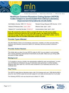 Healthcare Common Procedure Coding System (HCPCS) …