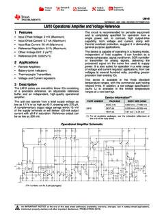LM10 Operational Amplifier and Voltage Reference datasheet ...