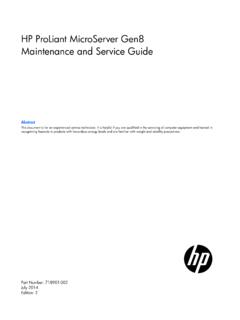 HP ProLiant MicroServer Gen8 Maintenance and …