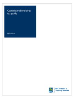 Canadian withholding tax guide - RBC Investor &amp; Treasury ...