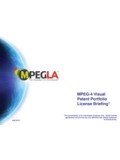 MPEG-4 Visual Patent Portfolio License Briefing*