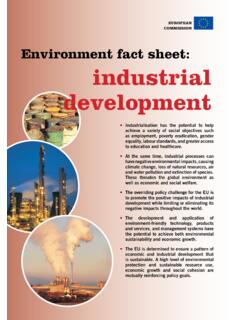 Environment fact sheet: industrial development