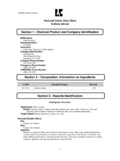 Material Safety Data Sheet Sodium nitrate