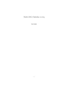 Math 231L Calculus co-req - University of North Carolina ...