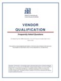 Vendor Qualification Plan FAQ