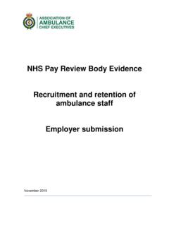 NHS Pay Review Body Evidence Recruitment and retention …