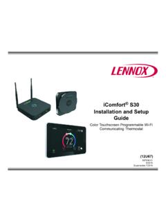 iComfort S30 Installation and Setup Guide - Lennox