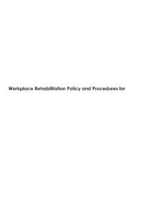 Workplace Rehabilitation Policy and Procedures for