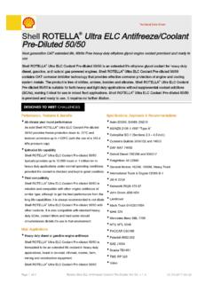 Technical Data Sheet Shell ROTELLA Ultra ELC Antifreeze ...