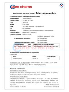 Material Safety Data Sheet (MSDS) - Triethanolamine