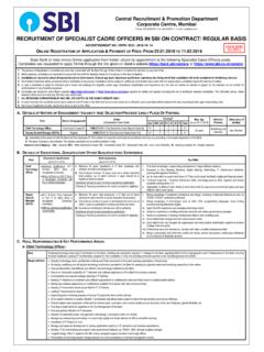 RECRUITMENT OF SPECIALIST CADRE OFFICERS IN SBI ON ...