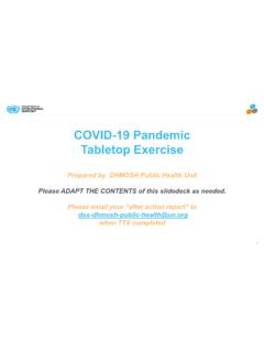 COVID-19 Pandemic Tabletop Exercise - Un