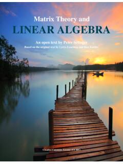 Matrix Theory and LINEAR ALGEBRA - Dalhousie University