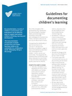 Guidelines for documenting children’s learning