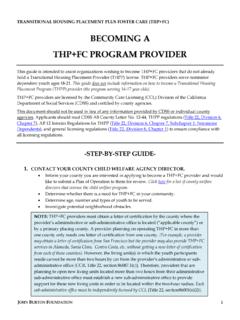 BECOMING A THP+FC PROGRAM PROVIDER - THP-Plus