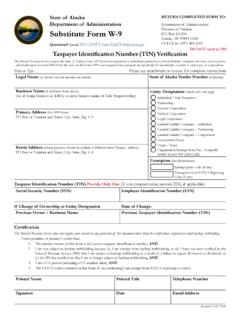 Division of Finance Substitute Form W-9 - Alaska