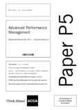 Advanced Performance Management - ACCA Global