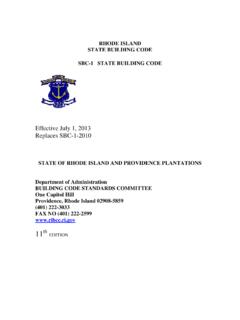 RHODE ISLAND STATE BUILDING CODE SBC-1 STATE ... - …