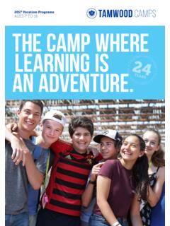 2017 Vacation Programs THE CAMP WHERE LEARNING IS