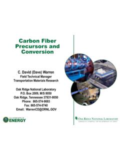 Carbon Fiber Precursors and Conversion - Energy