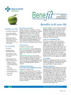 Benefits to fit your life - Alberta Health Services