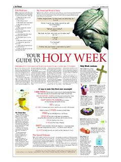 GUIDE TO YOUR HOLYWEEK - Simply Catholic