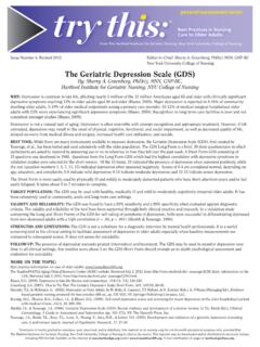 The Geriatric Depression Scale (GDS)