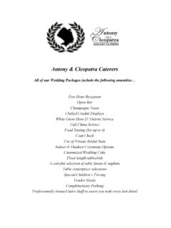 Antony &amp; Cleopatra Caterers