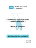 Childminding and Day Care for Children Under Age …