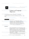 Content and Language Objectives - Jones &amp; Bartlett Learning
