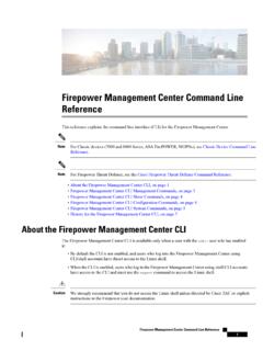 Firepower Management Center Command Line Reference