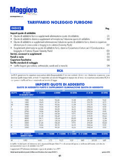 Avis Budget Italia S.p.A. TARIFFARIO NOLEGGIO …