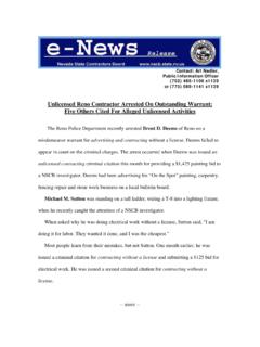 Unlicensed Reno Contractor Arrested ... - NV …