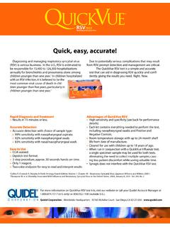 Quick, easy, accurate! - Quidel Corporation