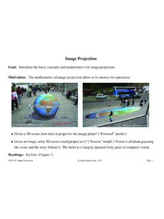 Image Projection - Department of Computer Science ...