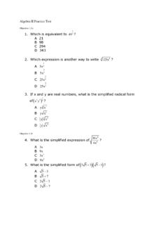 Algebra II Practice Test - Broken Arrow Public Schools